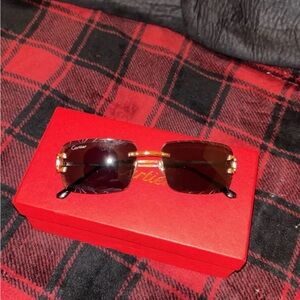 Cartier Sunglasses with Gold Frame and Black Lenses